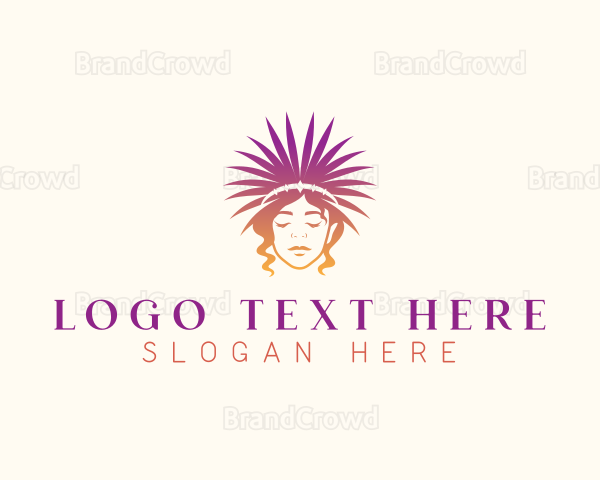 Woman Fashion Headdress Logo