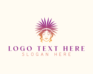 Lady - Woman Fashion Headdress logo design