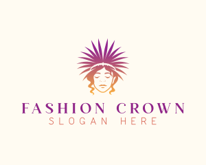 Woman Fashion Headdress logo design