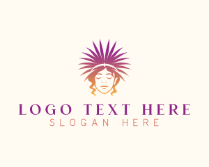 Goddess - Woman Fashion Headdress logo design