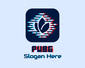 Mobile Application - Flower Digital Glitch App logo design