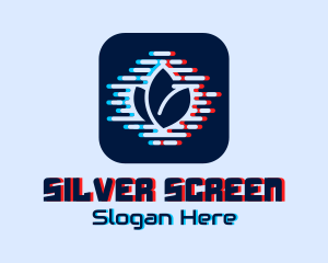Mobile Application - Flower Digital Glitch App logo design