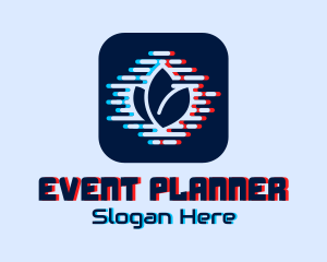 Social Media - Flower Digital Glitch App logo design