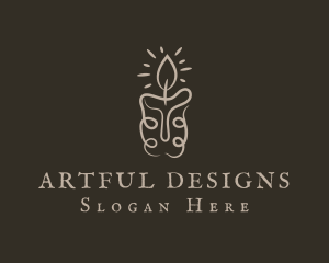 Handcrafted Candle Flame logo design