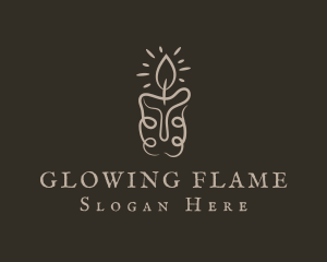 Handcrafted Candle Flame logo design