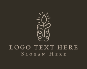 Souvenir - Handcrafted Candle Flame logo design