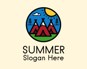 Camping Tent Outdoor logo design