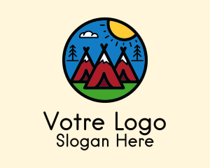 Native - Camping Tent Outdoor logo design