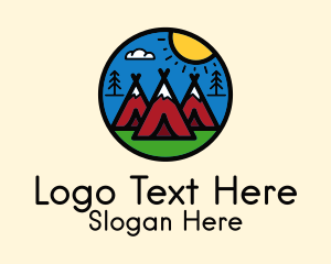 Teepee - Camping Tent Outdoor logo design