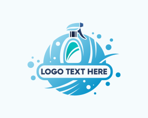 Disinfection - Cleaning Spray Bottle logo design