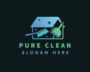 Janitorial House Cleaning logo design