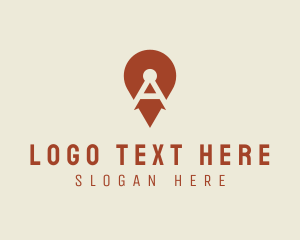 Tracking - Location Pin Letter A logo design