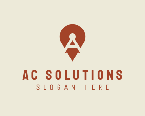 Location Pin Letter A logo design