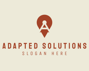 Location Pin Letter A logo design