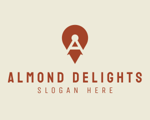 Location Pin Letter A logo design