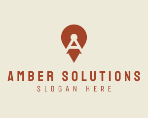 Location Pin Letter A logo design