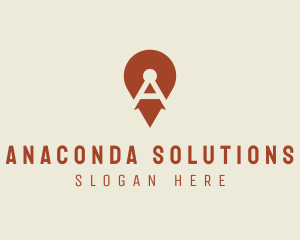 Location Pin Letter A logo design