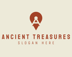 Location Pin Letter A logo design