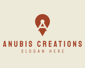 Location Pin Letter A logo design