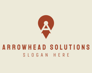 Location Pin Letter A logo design