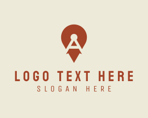 Place - Location Pin Letter A logo design