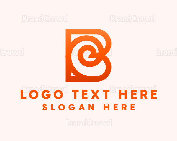 Modern Spiral Letter B Logo