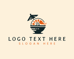 Asian Food - Asian Shrimp Bowl logo design