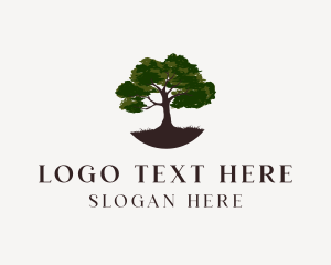 Turf - Rustic Tree Landscape logo design