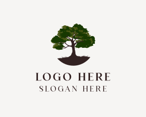 Orchard - Rustic Tree Landscape logo design