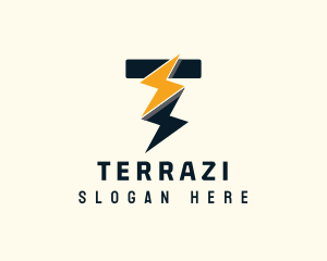 Electrical Voltage Letter T logo design