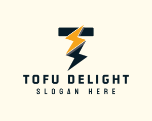 Electrical Voltage Letter T logo design