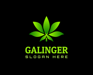 Cannabis - Twisted Marijuana Leaf Gradient logo design