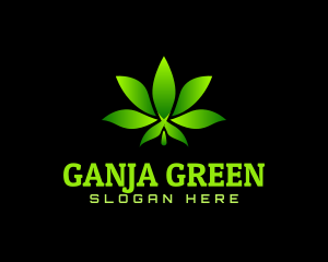 Twisted Marijuana Leaf Gradient logo design