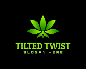 Twisted Marijuana Leaf Gradient logo design