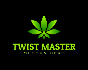 Twisted Marijuana Leaf Gradient logo design