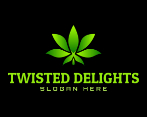 Twisted Marijuana Leaf Gradient logo design