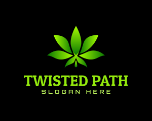 Twisted Marijuana Leaf Gradient logo design