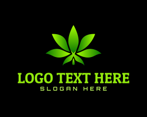 Twisted Marijuana Leaf Gradient Logo