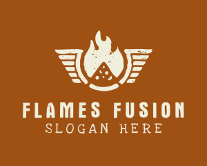 Flaming Pizza Wings logo design