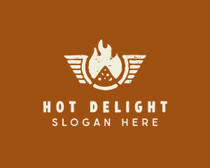 Flaming Pizza Wings logo design