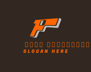 Pistol Letter P  Logo