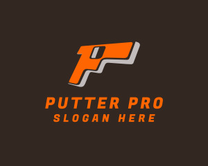 Pistol Letter P  logo design