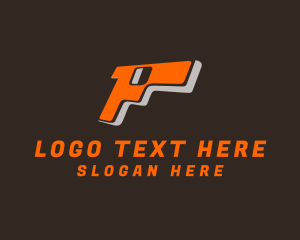 Pistol Letter P  Logo