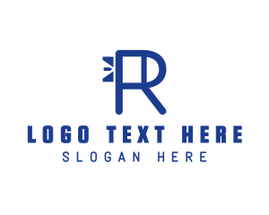 Spaceship - Rocket Video Game Letter R logo design