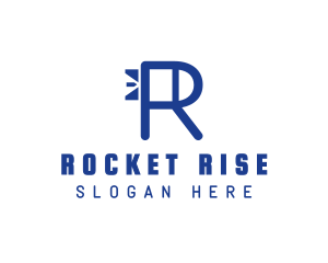 Rocket Video Game Letter R logo design