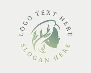 Goddess - Natural Leaf Woman logo design