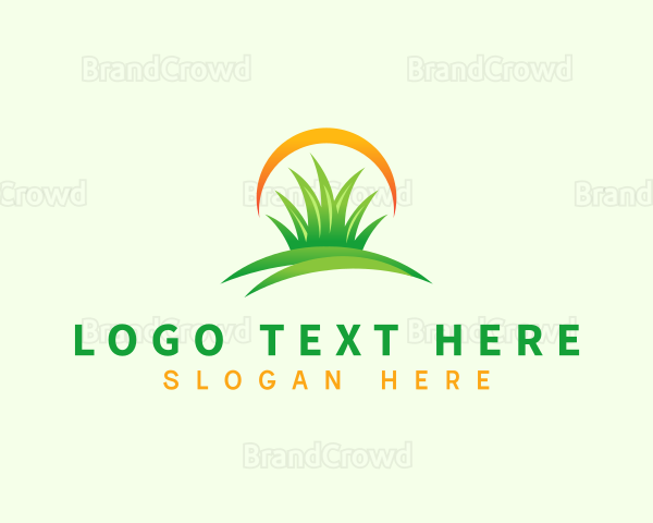 Lawn Grass Landscaping Logo