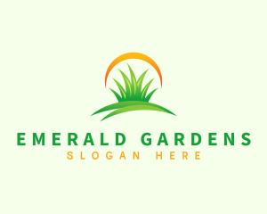 Lawn Grass Landscaping logo design