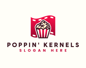Popcorn Film Strip Media logo design