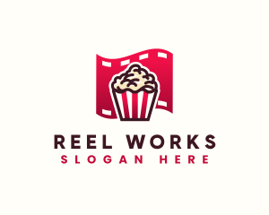 Popcorn Film Strip Media logo design